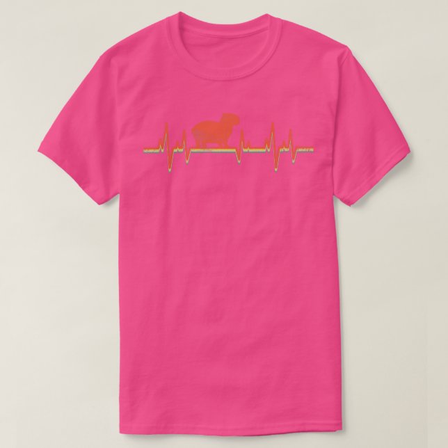 T-shirt Capybara Heartbeat Vintage (Design devant)