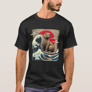 T-shirt Capybara Japonais Kanagawa Wave Graphic Tee bizarr