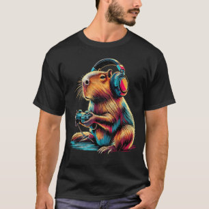 T-shirt Capybara Jeux Vidéo Drôles Capybara