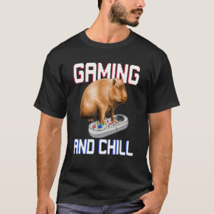 T-shirt Capybara Jouant à un Jeu Vidéo Faune Animal Capyba