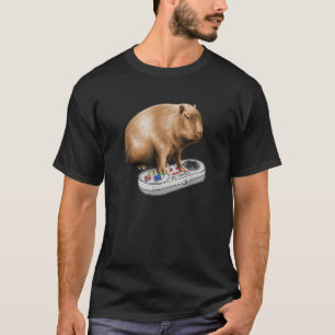 T-shirt Capybara Jouer Vidéo Jeu Faune Animal Capyba