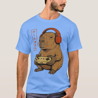 T-shirt Capybara joueur japonais Art Hommes Femmes Garçons