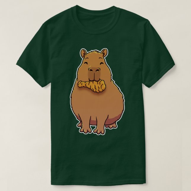 T-shirt Capybara mangeant du poulet frit (Design devant)