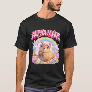 T-shirt Capybara Mignon Arc-en-ciel Floral Drôle pour Homm