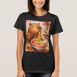 T-shirt Capybara mignon mangeant du Ramen