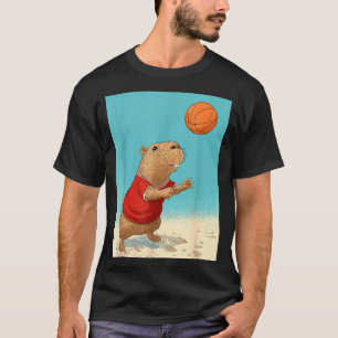 T-shirt Capybara Mignon Sports Basketball Drôle