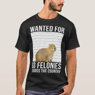 T-shirt Capybara Mugshot Recherché Pour 93 Felonies À Trav