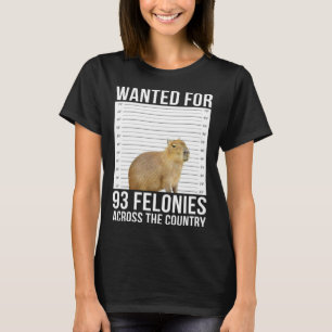 T-shirt Capybara Mugshot Recherché Pour 93 Felonies À Trav