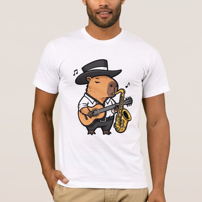  T-Shirt – Capybara Music Mood (Devant)