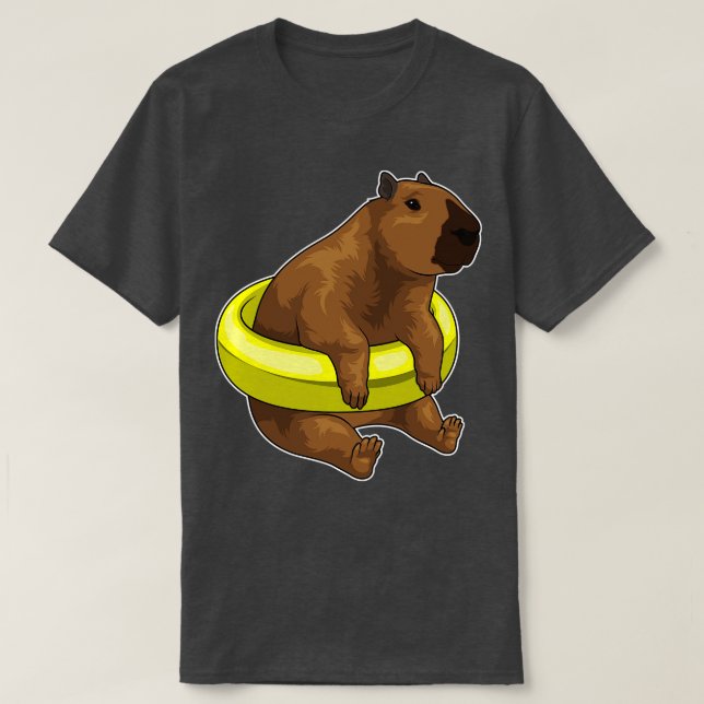 T-shirt Capybara Natation Lifebuoy (Design devant)