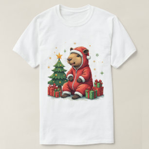 T-shirt Capybara Noël Animaux d'hiver Capybara sur homme