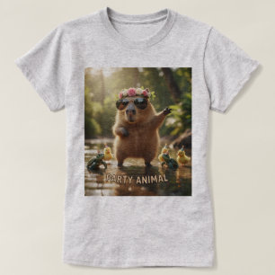 T-shirt Capybara Party Animal : Design mignon et drôle