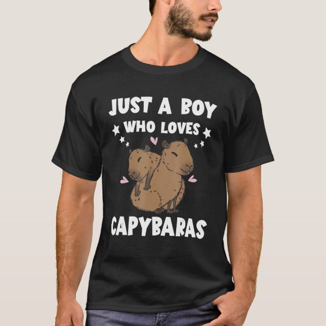 T-shirt Capybara Rodent Animal Juste Un Garçon Capybara (Devant)