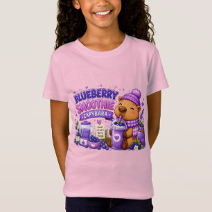 T-Shirt Capybara Smoothie Myrtille   Capybara Mignon Kawai