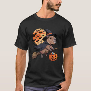 T-shirt Capybara Sorcière Halloween Citrouille Tour ou Tra