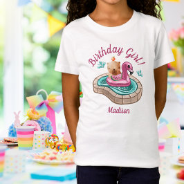 T-Shirt Capybara Summer Pool Party Anniversaire Fille