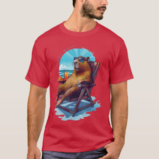 T-shirt Capybara Summer Vacances Plage Océan Mer Capybara