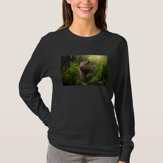 T-shirt Capybara surrounded by plants (Devant)