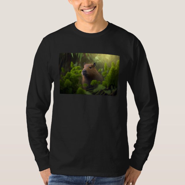T-shirt Capybara surrounded by plants (Devant)