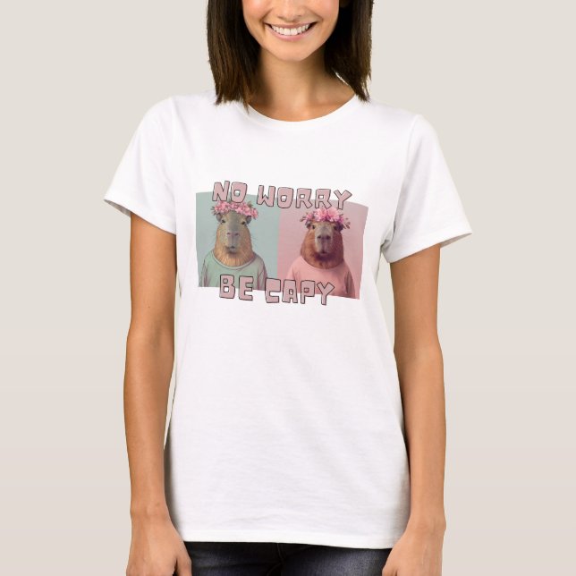 T-shirt Capybara Tee, No Worry Be Capy, Rodent Genius Capy (Devant)