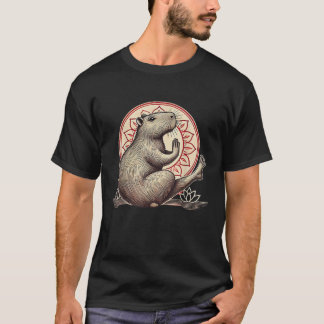 T-shirt Capybara Yogi Matching Hommes Femmes Drôle Yoga Lo
