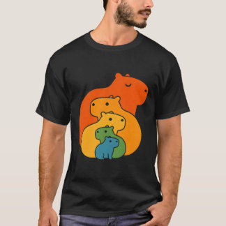 T-shirt Capybaras arc-en-ciel