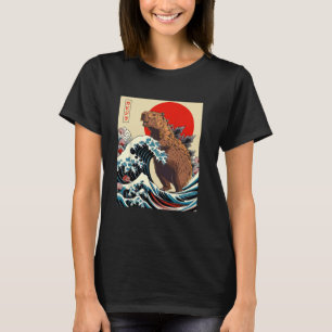 T-shirt Capyzilla Capybara Japonais Art Retro Rodent Funny