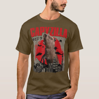 T-shirt Capyzilla Funny Cute Capybara Art Coucher de solei
