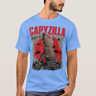 T-shirt Capyzilla Funny Cute Capybara Art Coucher de solei
