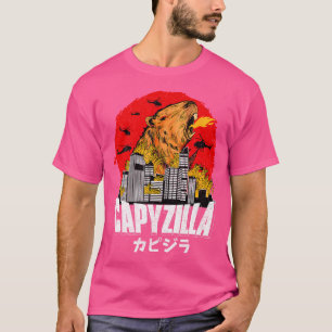 T-shirt Capyzilla Japonais coucher de soleil drôle Capybar