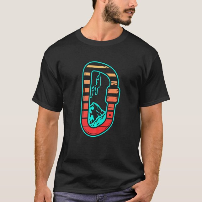 T-shirt Carabiner Rock Climber Mountain Escalade Boulderin (Devant)