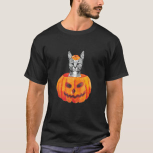 T-shirt Caracal Citrouille Chat Sauvage Halloween