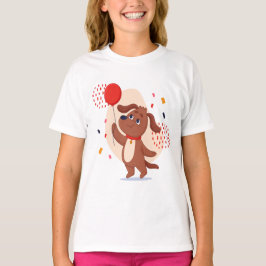 T-shirt Caractère Anniversaire Chien Balloon mignonne Simp