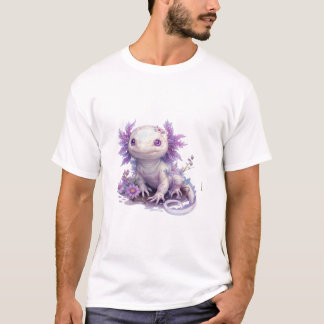 T-shirt Caractère Axolotl adorable avec conception de text