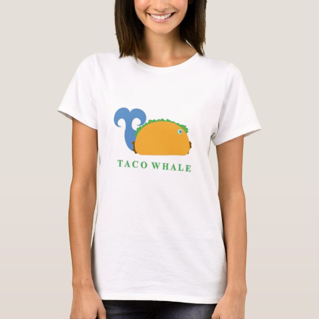 T-shirt Caractère Caricature Cute Taco Whale (Devant)