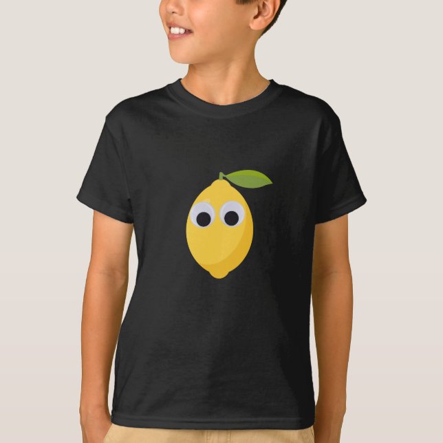 T-shirt Caractère citron mignon avec yeux googly (Devant)