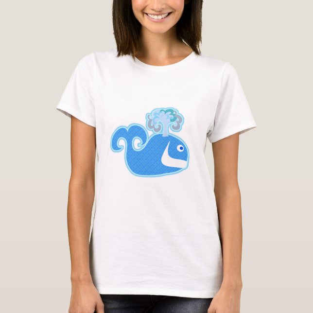 T-shirt Caractère de dessin amusant pour baleine joyeuse (Devant)