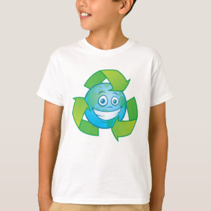 T-shirt Caractère de dessin de la planète Terre Recycle
