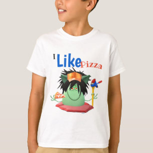 T-shirt Caractère de monstre mangeur de pizza