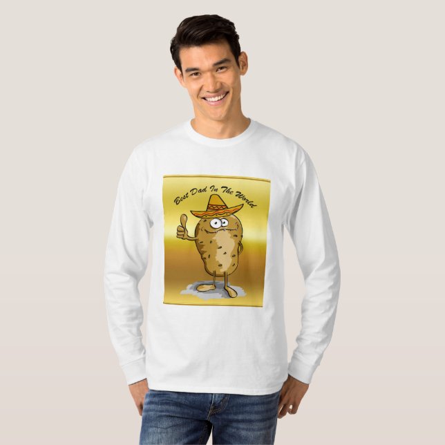 T-shirt Caractère de patate casquette sombrero mexicain (Devant entier)