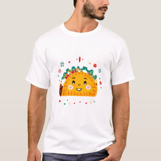 T-shirt Caractère de taco joyeux dans le style fiesta