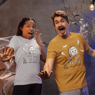 T-shirt Caractère d'Halloween Kooky, Éffrayant et adorable