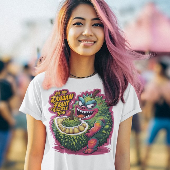 T-shirt Caractère du dessin animé Durian Fruit (Créateur téléchargé)