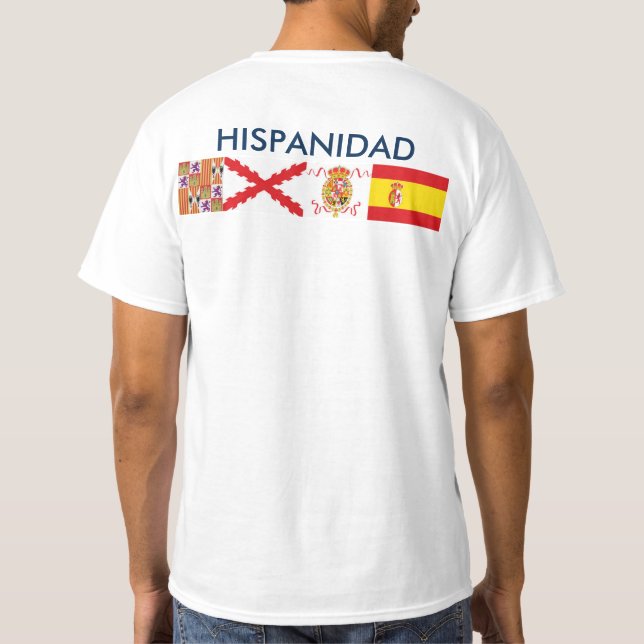 T-shirt CARACTÈRE ESPAGNOL origine et pays. En avant et (Dos)