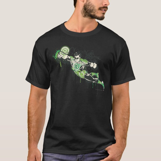 T-shirt Caractère Graffiti de lanterne verte (Devant)