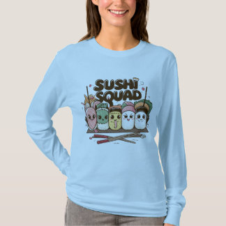 T-shirt Caractères de caricature de l'équipe de sushi T-sh