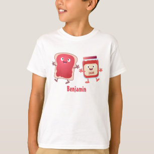 T-shirt Caractères de dessins animés sur le pain et la con
