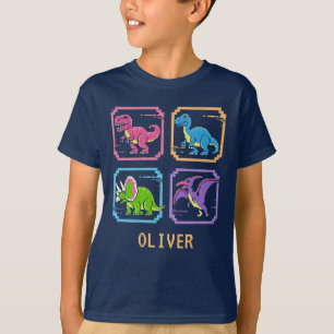 T-shirt Caractères de dinosaures d'arcade des années 90
