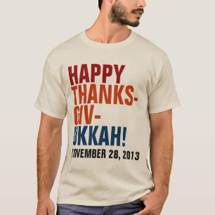 T-shirt Caractères gras 2013 heureux de Thanksgivukkah