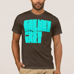 T-shirt Caractères gras cyan gris de Saluki